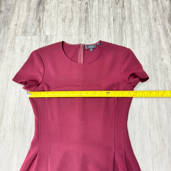 Theory Burgundy Fit and Flare Dress - Picture 10 of 10
